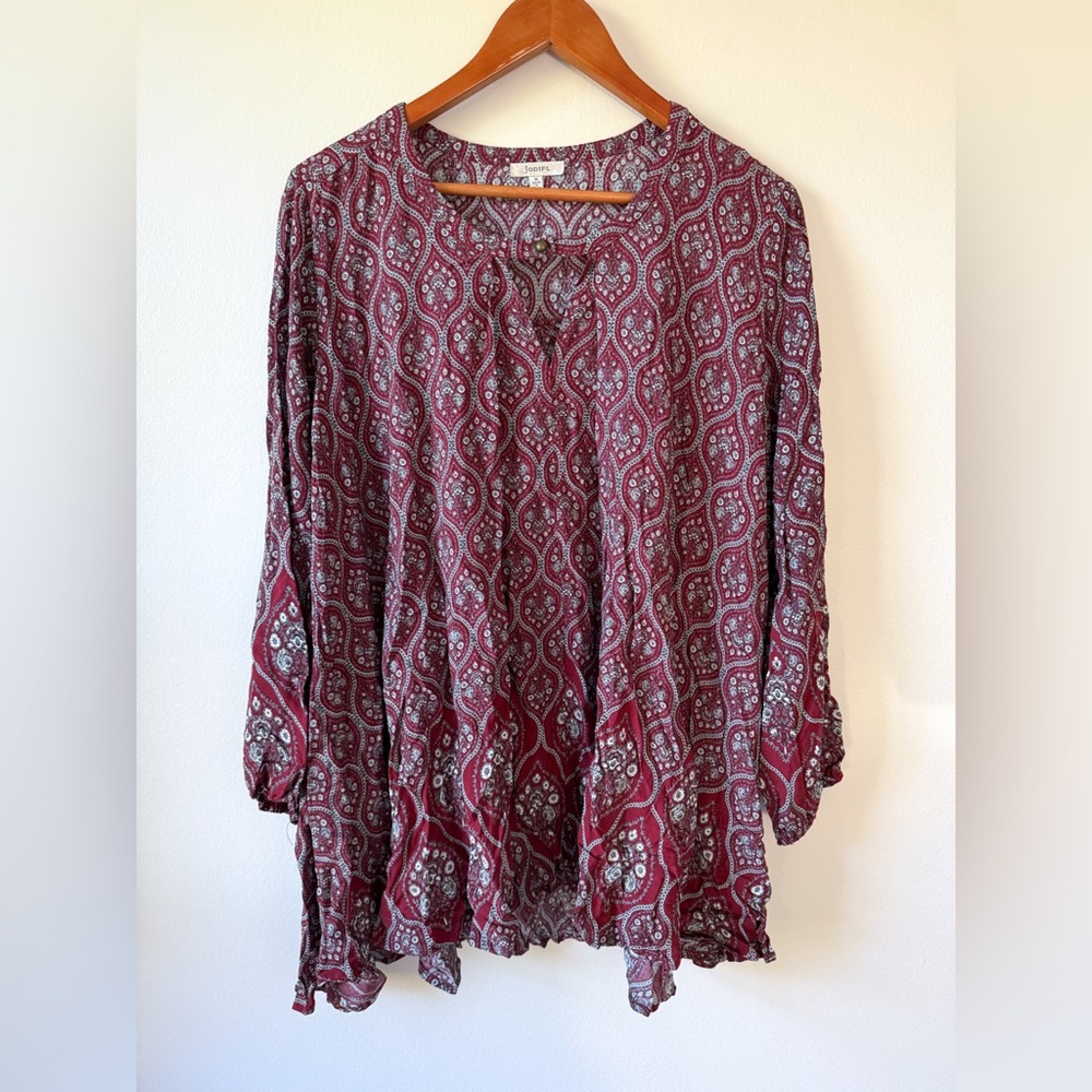 Paisley Print Red Women's Tunic